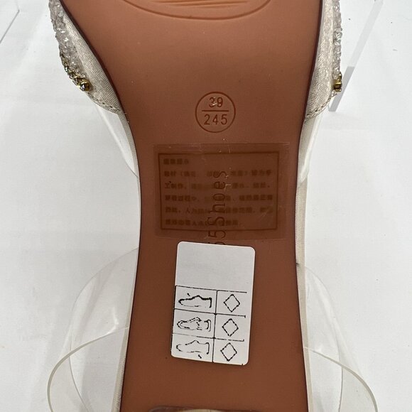 No.55 Shoes Womens 8.5 Crystal Butterfly Bow Pointed Toe Slingback Sphere Heels - Picture 14 of 16